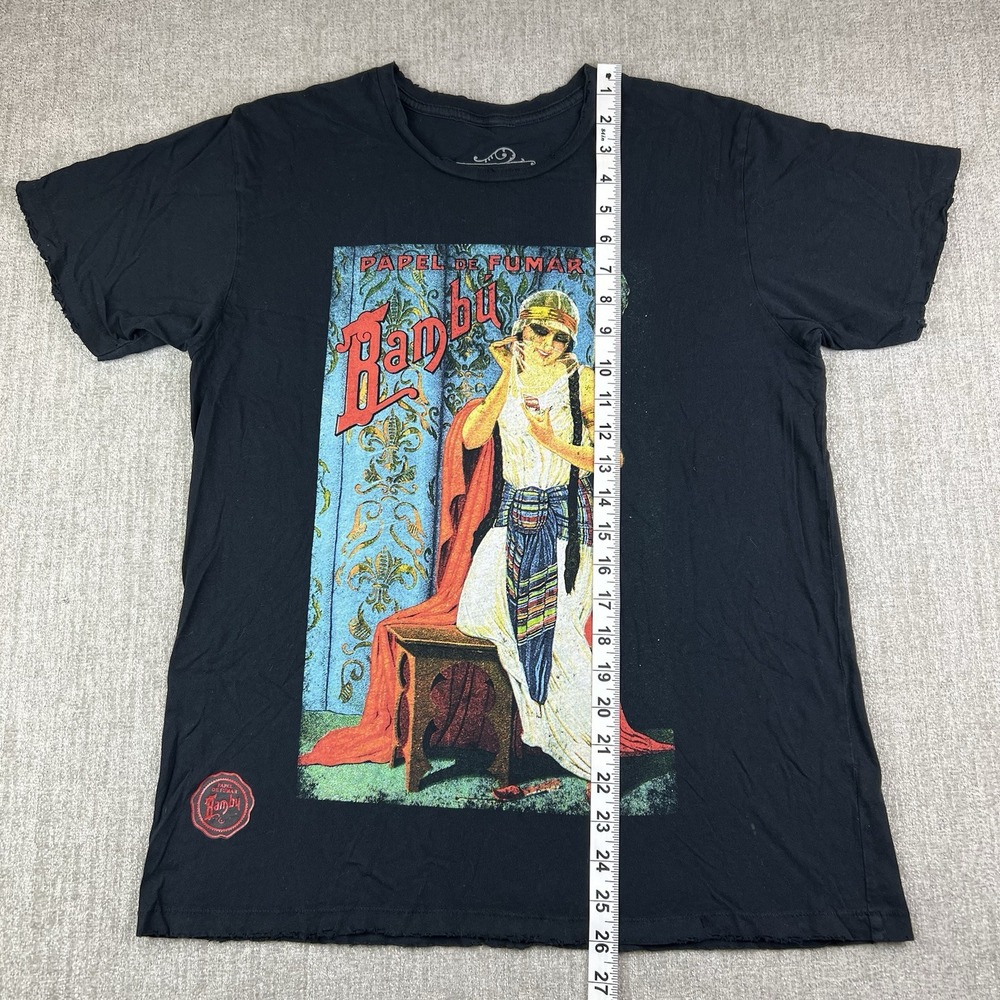 Vintage BAMBU PAPEL de FUMAR ROLLING PAPERS 420 Marijuana T Shirt Men's Medium - Picture 6 of 9